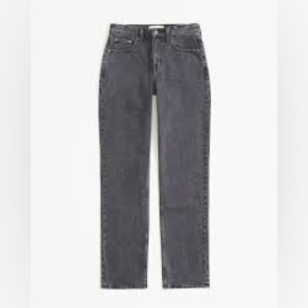 Abercrombie & Fitch Black Washed Denim Straight Leg Jeans - 28P Curve Love